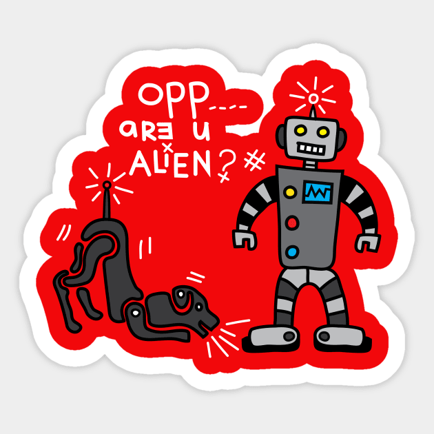 Are You Alien? Sticker by martinussumbaji